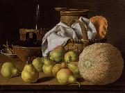 Melendez, Luis Eugenio Stell Life with Melon and Pears (mk08) oil on canvas